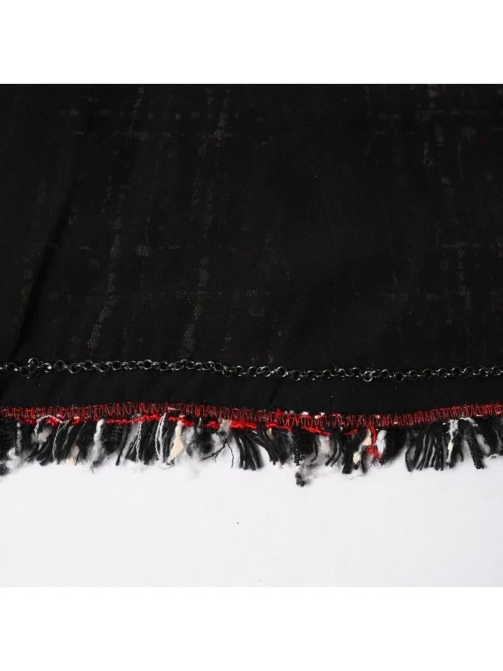 Chanel Tweed Jacket CC Logo Black Red White